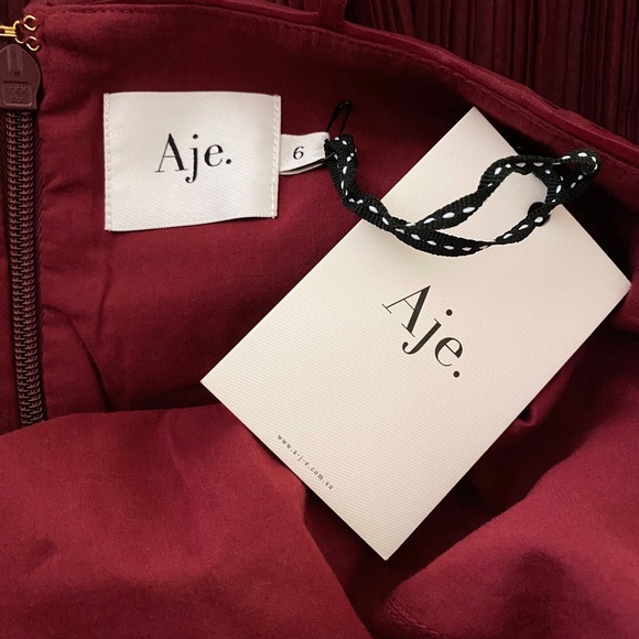 NEW Aje Laurier Wave Maxi Dress Burgundy 2 US - Picture 16 of 17